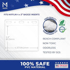 Mata1-USA Plastic Extra-Thick Horizontal Card Protector (Clear, 4x3 Inch, 1000 Pack), Large Size No Zipper ID Name Badge Holder