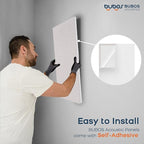 BUBOS 4 PCS Acoustic Panels,23.6''x11.8'' Fabric Soundproof Wall Panels,Self-adhesive Sound Absorbing Panels for Studios, Office, Home Theater,Fabric-Clad Linen