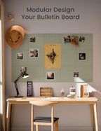 Fluxynara Large Felt Bulletin Board 48" x 36" Cork Board Alternative-12 Pack with 70 Safe Removable Adhesive Tabs, Cork Boards for Walls Cork Board for Home Office Classroom Pin Board - Sage