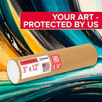 Paclord 3" x 12" Heavy-Duty Reinforced Cardboard Mailing Tube, Pack of 8 Tubes with 16 Caps – Secure USPS Approved – Great for Shipping and Storing of Prints, Artwork, Posters or Documents