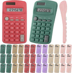 Tellegloww 36 Pcs Pocket Size Basic Calculators Bulk for Classroom Solar Battery Dual Power Display Calculator 8 Digit Colored Basic Calculator for Kids Student School Office