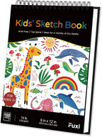 Sketch Book for Kids, 9" x 12" Kid Sketchbook, 100 Sheets (73lb/120gsm) Drawing Paper for Kids, Spiral Sketch Pad for Kid, Christmas Gifts for Grandkids.