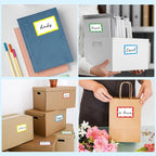 Yeachlaing 6 Classic Colors Name Tag Stickers,240PCS Waterproof Stickers Name Tags 3 1/2 X 2 1/4 Name Labels for Office,Meeting,School and Home