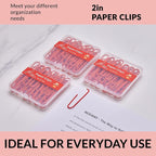 NEEWAY Colorful Large Paper Clips, 2 Inch Jumbo Paper Clips, 150 Count, 3 Pack of 50 (Red)
