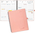 POPRUN 2026 Planner (Large - 8.5" x 10.5") with Hourly Schedule, Vertical Layout - 2026 Weekly Calendar (Jan. 2026 - Dec.2026) for Time Management, Monthly Tabs, Spiral Bound, Soft Cover - Pink
