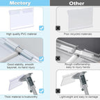 Meetory 50 Pcs Plastic Wire Shelf Label Holders, 3" x 1.65" Clear Price Tag Holder with Double Snap Lock Closure - Reusable Plastic Basket Label Holders for Market, Retail Shop, Pantry, Label Papers