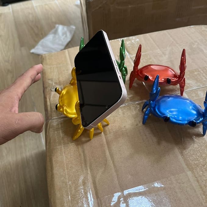 LOGUTIA Multi Function Stand - Phone Stand Pen Holder Pencil Holder - Creative Ornament Crab Phone Stand Crab Pen Holder Support Resin Crab Decor (green)