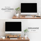 Anji Mountain Monitor Stand - Desktop Organizer & Laptop Riser, Ergonomic Monitor Riser, Space-Saving Monitor Stand for Desk, Durable Construction, Easy Assembly, Ideal for Home & Office,Natural