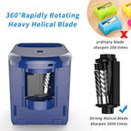 Electric Pencil Sharpener Heavy-Duty Helical Blade Sharpener USB/Battery Operated for No.2/ (6-8mm) Pencils with Auto Stop & Cleaning Brush in School/Classroom/Office (Blue no Adapter)