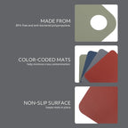 Sur La Table Kitchen Essentials Crafty Carvery BPA-Free Flexible Cutting Mats – 4-Piece Color-Coded Chopping Board Set, Dishwasher Safe, Non-Slip, 11.75" x 8.25", Assorted Colors