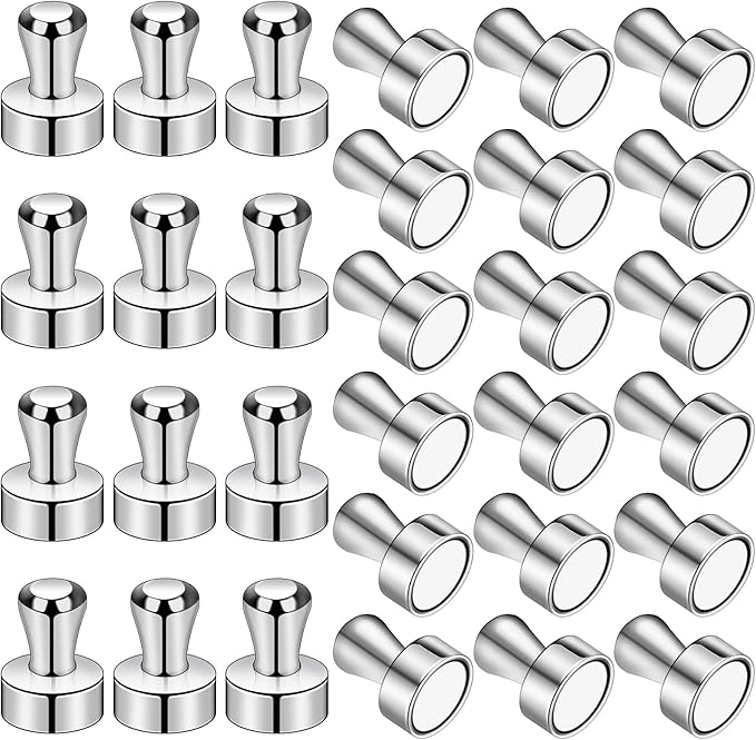 LOVIMAG Fridge Magnets 30Pcs Refrigerator Whiteboard Small Strong Magnet Classroom Kitchen Accessories Decorative Locker Set Decor Must Haves Office Calendar Refrigerador Magnetic Cute Crafts Silver