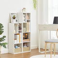 VECELO Narrow Bookshelf Set, Fits 9.3" × 10-12.8" Hardcovers, Cube Storage Bookcases, Free-Standing for Living Room, Bedroom, Home Office, 3/4-Tier, 2-Pack, White