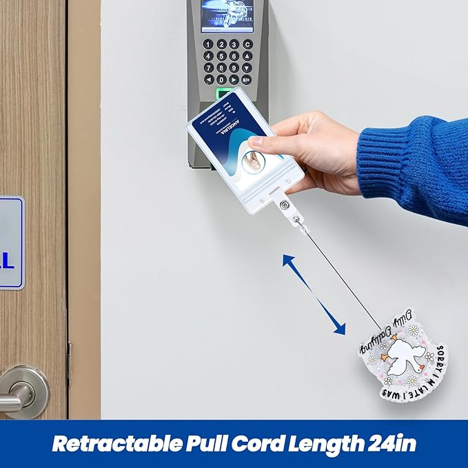 Sorry I'm Late I was Dilly Dallying Funny Silly Goose Nurse Badge Reel, Cute Retractable ID Card Pediatric Badge Holder, Name Tag Badge Buddy for RN CNA Nurse Nursing Student Teacher Social Workers