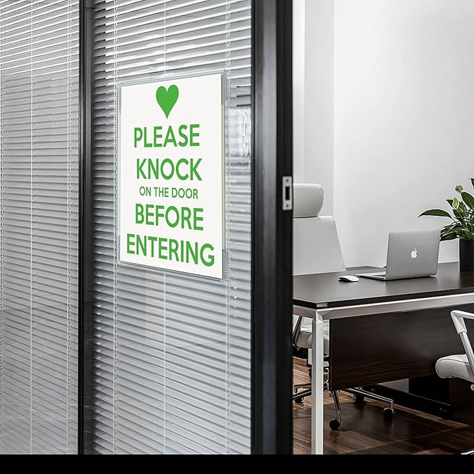 Dingelex Acrylic 8.5x11 Horizontal Sign Holder, Clear Plastic Wall Mount, 12 Pack, No Drilling, Landscape