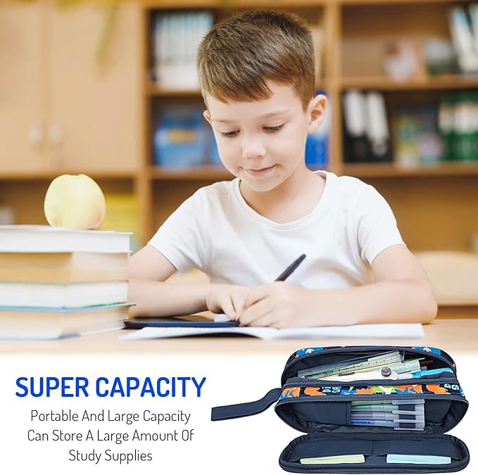 Fitvc Large Pencil Case for Boys,Gamer Boys Pencil Pouch for Kids Teens School,Large Capacity Pen Box Marker Organizer for School