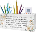 Exqcom Before You Go Inspirational Pen Pencil Holder, Motivational Gifts for Women, Watercolor Floral Positive Affirmations Pencil Pen Holder Organizer for Home Office Desk Accessories