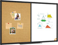 XBoard Magnetic whiteboard 48x 36 - Combo Whiteboard Dry Erase Board/Cork Board, Magnetic White Board + Corkboard with Black Aluminum Frame, 10 Colorful Push Pins & Marker Tray Included