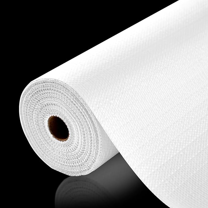 ALIUNI Drawer and Shelf Liner, Non-Slip Kitchen Cabinet Liners Non-Adhesive Thick Strong Grip Waterproof Washable Mats Protect Dresser Shelves Cupboard Bathroom Cabinets, White, 18 in X 30 FT