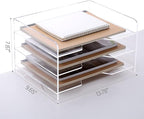 SANRUI Acrylic Paper Organizer Letter Tray for Desk, 3 Tier Enlarged File Sorter,Clear File Holder Desktop Shelf Document Storage for School Office Home