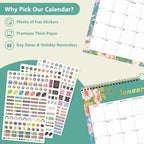2026 Wall Calendar, Monthly Wall Calendars, Jan 2026 - Jun 2027, Desk Planner (8.5" x 11"), Hanging for Home, School, Office Supplies