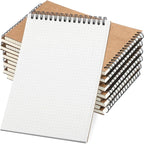 Engrowtic Dot Grid Notebook Top Spiral Notebook A5 Size Bullet Dotted Paper Hardcover Dot Journal 8.3''x 5.8'' 140 Pages Spiral Notepads for Sketching Drawing Writing School Office(Brown,2 Pcs)