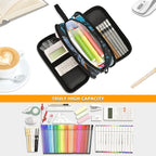 BOENLE Custom Truck Flame Pencil Case Box Boys Girls Personalized Name Large Pencil Pouch Stationery Pen Bag Organizer for Kids Adults School Office