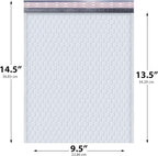 White Large Poly Bubble Mailers 9.5x14.5 inch #4 | Self Seal Padded Envelopes Cushioned Bubble Mailer | Usable Size 9.5x13.5 | WaterProof | Lightweight mailing Shipping Bags | 100 Pack Bulk | USA Made