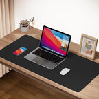 Boutilon Leather Desk Pad Protector,Non-Slip Mouse Pad,Laptop Desk Pad,Office Mouse Mat,Waterproof Leather Desk Blotter,Desk Writing Pad for Office and Home (XXL-Black,47.2"x 17")