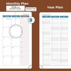 IN-LUXPRO Planner 2026 Daily Weekly and Monthly,6.5"x3.75",12 Months Spiral Bound Calendar Agenda with Self-adhesive Pen Holder,2026 Appointment Book with Vegan Leather Soft Cover,Brown