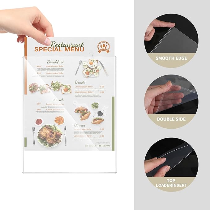 souG 15 Pack 8.5" x 11" Rigid Print Protectors, Clear Waterproof Hard Plastic Page Sheet Protectors, Paper Sleeves Photo Plastics Sleeves Hard Plastic Document Holder Birth Certificate Protector