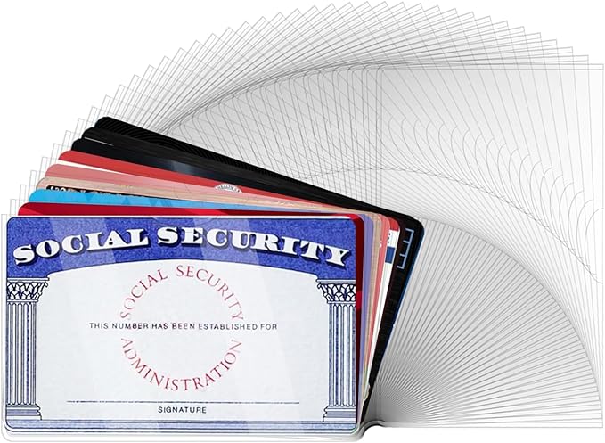 40 Pack Social Security Card Protector Sleeves Medicare Credit Card Holder,24 Mil Soft Clear Card Sleeve for Waterproof SSN/ID/Debit/Credit Card Covers(40)