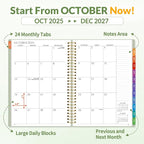 SUNEE 2026-2027 Planner - 24 Months (Jan 2026 - Dec 2027) - 7"x10" Monthly Spreads & Yearly Planner, Sage Green