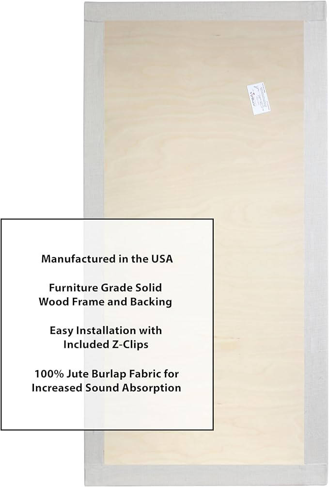 ATS Acoustics Sound Absorbing Acoustic Panel 24" x 48" x 2" Beveled Edge (Ivory)
