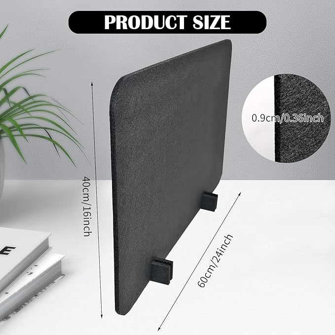 LECEHIVO 12 Pcs Acoustic Desk Divider with Pushpins 16 x 24 Inch Freestanding Privacy Table Panel for Noise Reduction, Visual Distractions Absorbing Sound Proof Cubicle