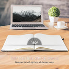 College Ruled Notebook, A4 Hardcover Leather Notebook for Work, Lined Notebook Journal for Women, Men, 192 Thick Paper, 8.5" x 11", Large Notebook with Pockets, Professional Business Notebook, Pink