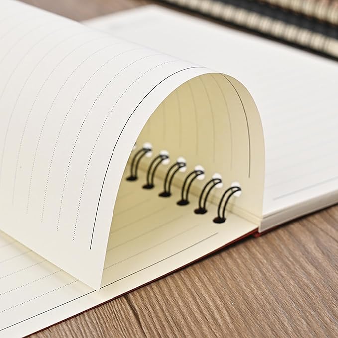 Custom Spiral Notebook - Upload Your Own Photo/Logo/Text, Set of 4 Personalized Journals, A5 Kraft Soft Cover, 120 Pages, 8.4 x 5.8 Inch, Customizable Notebooks for Gifts, Office or Business,Blue