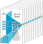 PecMuikee Acrylic Sign Holder 8.5x11, Wall Mount Acrylic Sign Holder and Plastic Paper Display Ad Frame bonus with 3M Tape and Mounting Screws for Restaurants, Office, Market, Library, Store, 12 Pcs