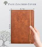 Biuwory Lined Journal Notebook for Women Men,256 Pages A5 Hardcover Leather Journals for Writing,Travel,Business,Work & School,College Ruled Notebooks for Note Taking,Diary Notepad 5.7"×8.3"(Brown)