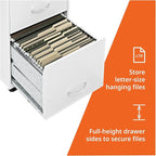 Lorell LYS SOHO Box/File/File Mobile White File Cabinet, 3 Drawer, 26.5 x 14.3 x 18 in