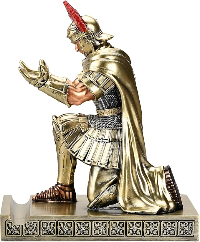 HDMbigmi Centurion Cloak Warrior Knight Pen Holder Mobile Phone Stand Desk Organizers and Accessories as Gift for Office and Home (Bronze)