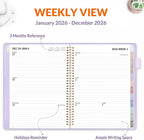 SUNEE 2026 Planner, Weekly and Monthly Calendar Planner 9"x11.2"- 12 Month (January 2026 - December 2026), Vegan Leather Cover, Pocket, Bookmark, Notes, Monthly Tab, Purple