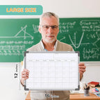 Small Monthly Calendar Dry Erase Whiteboard for Wall, 16" x 12" Magnetic Dry Erase Board, Hanging Double-Sided White Board, Portable Board for Drawing, Kitchen, Planning, Memo, Home, Office