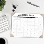 Desk Calendar 2026-2027 with Desk Mat – 22" x 17" Large Desk Pad Calendar Runs from January 2026 to June 2027, Office Supplies Desktop Monthly Calendar for Home & Office