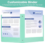 CIXILDTS 1-Inch Binder, Standard 3 Ring Binder Fit Letter Size Paper, Presentation View Binders, Light Blue, 6-Pack