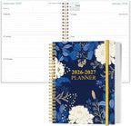 2026-2027 Planner - 18 Months Weekly & Monthly Planner from January 2026 - June 2027, Planners 2026-2027 with Elastic Closure, Inner Pocket, 8.5" x 11", Blue Leaf Flower