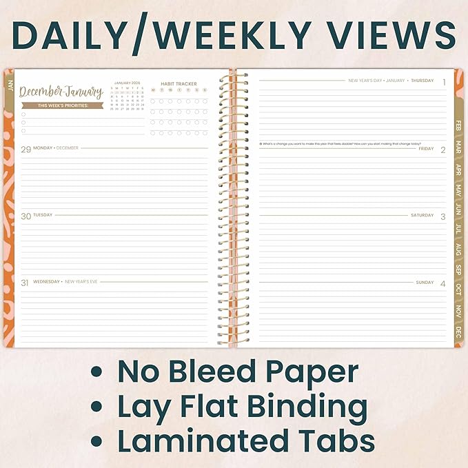 bloom daily planners 2026 Planner (January to December) - 8.5” x 11” Weekly & Monthly Dated Agenda Organizer Book with Stickers & Tabs - Flexible Soft Cover - Moments of Grace