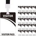 Visitor Badge Lanyards Volunteer Badge Holder with Clips (25 pcs) - Reusable Temporary ID Pass for Office, School, Events PVC Plastic Security Cards for Exhibition Guest by OSTENBIG (Black)
