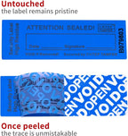 ChtepTamper 100 Pieces Total Transfer Tamper-Evident Stickers Security Labels Great for Goods Shipping,Exchange of Agency Files, Privacy Protection or More(Serial Number 0.8 * 2.4inches Blue)