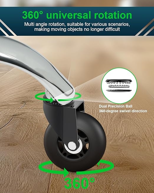 RidRed Office Chair Wheels Replacement Heavy Duty 3 Inch Roller Blade Wheels for Carpet Hardwood Floors,Support 650 LB, Noise Free, Fits 98% Chair, for All Floor, Set of 5 (Black)