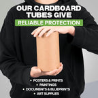Paclord 4" x 6" Reinforced Kraft Paper Mailing Tube, Pack of 1 Tube with 2 Caps – Secure USPS Approved Poster Tube – Cardboard Tube for Shipping and Storing Posters, Prints, Artwork, or Documents